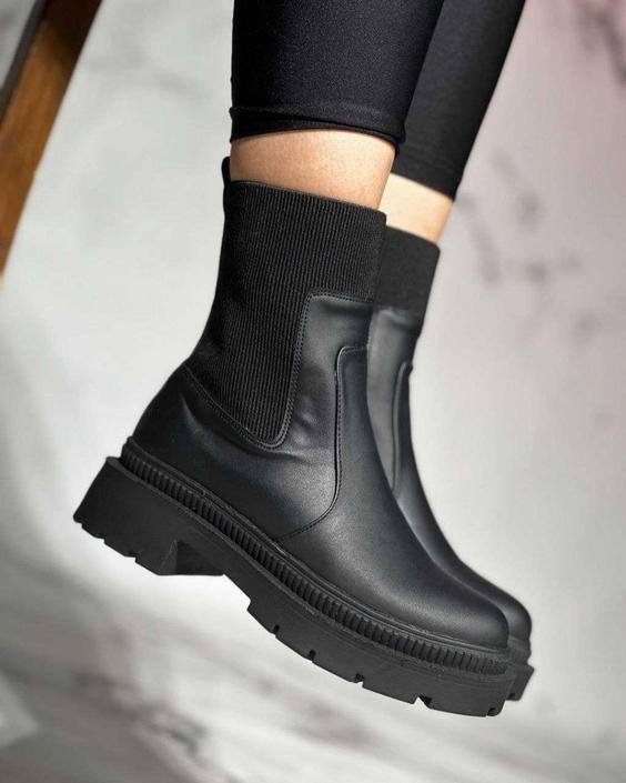 بوت زنانه ساق کشی مشکی-بوت دخترانه
