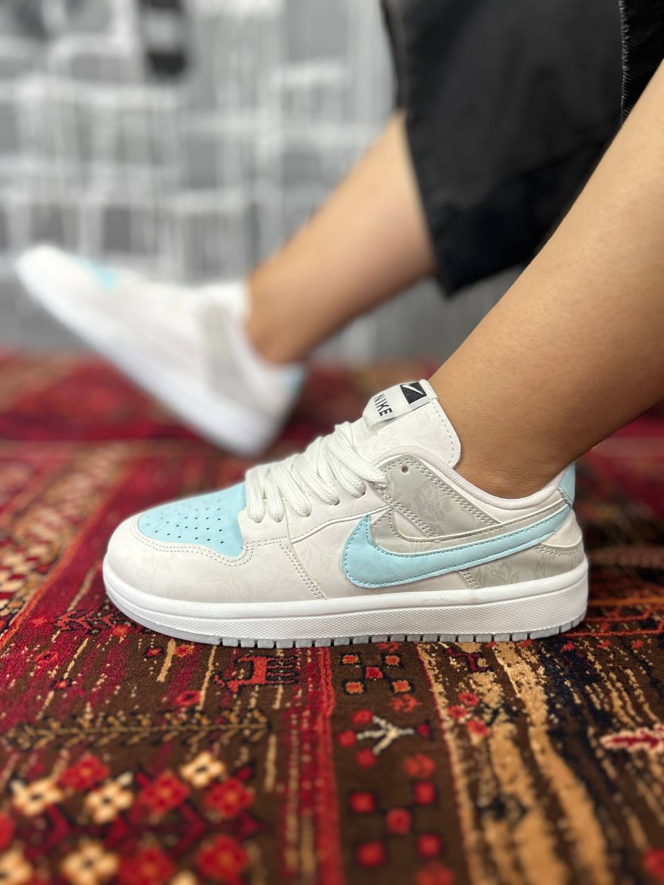 کتونی دو نایک زنانه مشکی سفید آبی سایز 37 تا 40