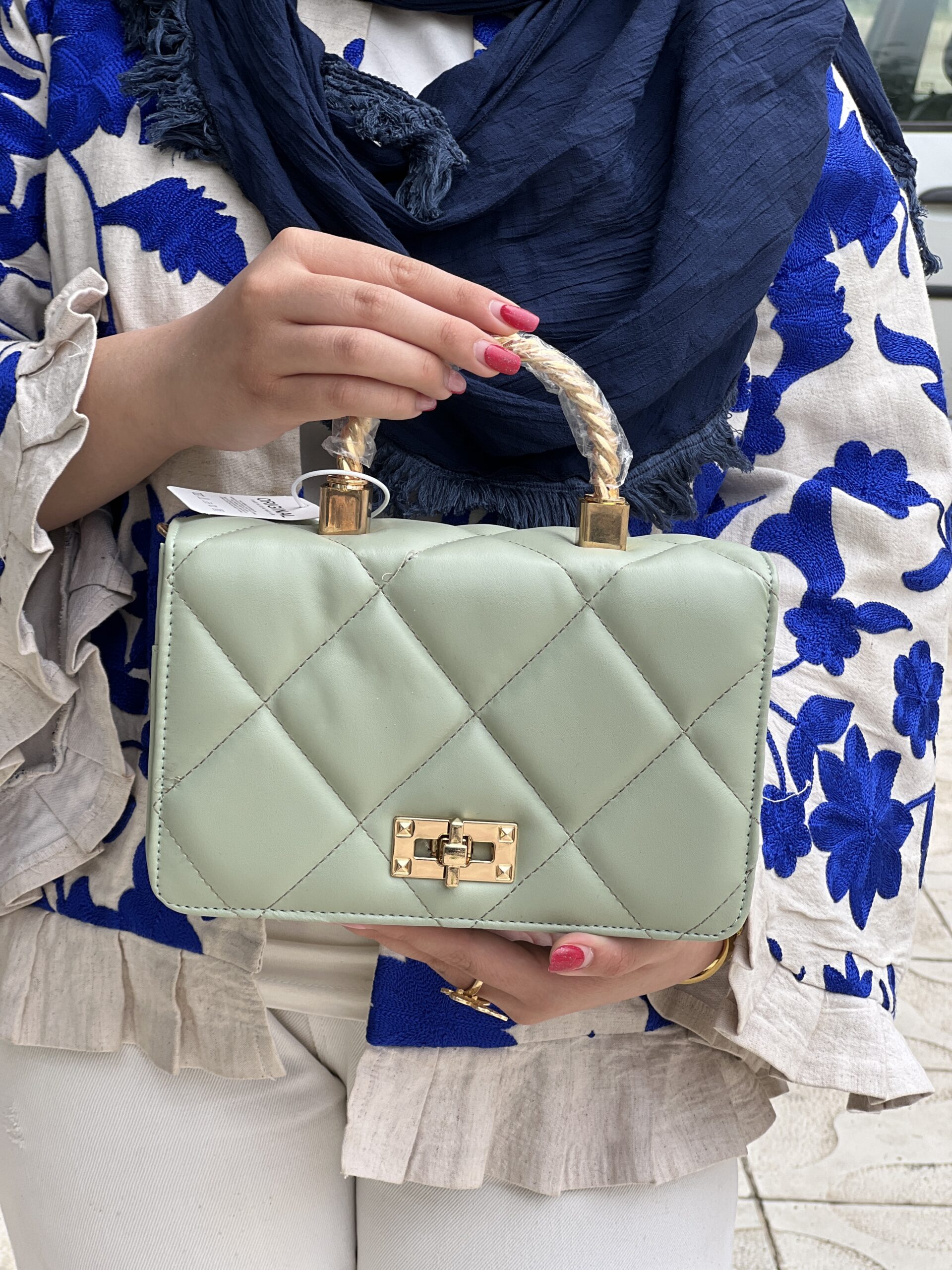 کیف دستی زنانه سبز خاص با قفل کتابی و طراحی خاص و کیفیت عالی